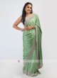 Satin Silk Pista Green Saree